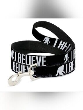Buckle-Down 4ft Long Wide Dog Leash - Bigfoot Silhouette - BELIEVE Pet Leash